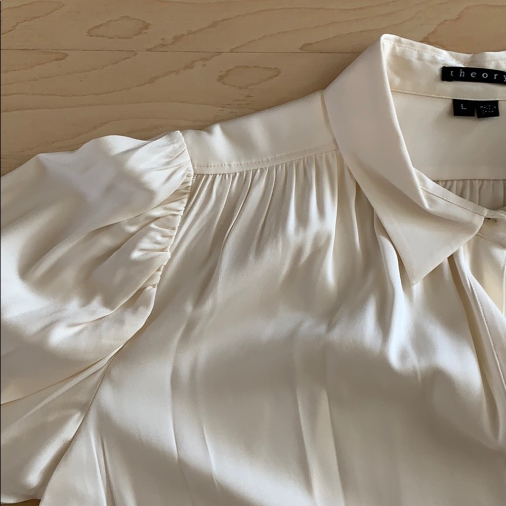 Theory White Button Down Blouse - image 3